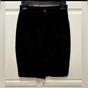 Winlit Vintage Suede Leather Pencil Black Knee Length Skirt Junior’s Size 7